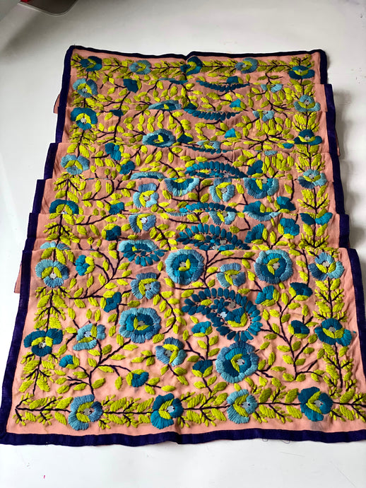 Mocha x Green Mini Georgette Neck Scarf / Wrap