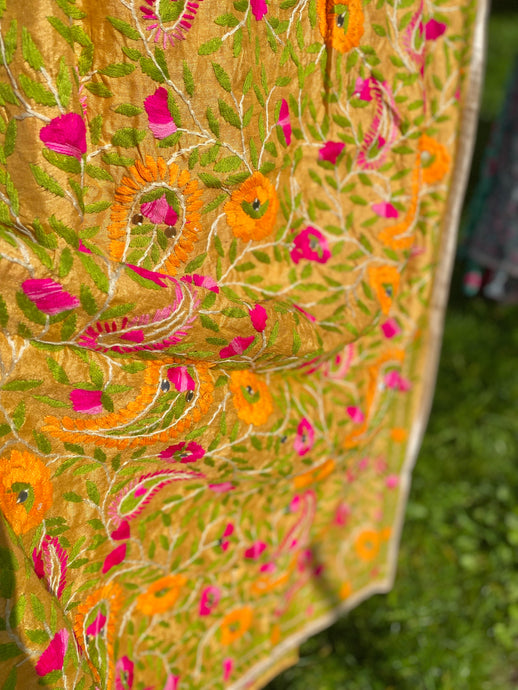 Mellow Yellow Large Handmade Chanderi Silk Wrap / Throw