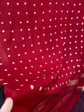 Load image into Gallery viewer, Merino Wool Bandhani Shawl Red