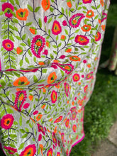Load image into Gallery viewer, Pearl White x Green Large Handmade Chanderi Silk Wrap / Throw