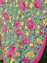 Load image into Gallery viewer, Light Green x Pink Large Handmade Georgette Wrap / Throw