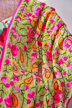 Load image into Gallery viewer, Beige x Green Large Handmade Georgette Wrap / Throw