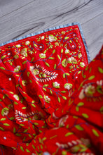 Load image into Gallery viewer, Red x Green Large Handmade Georgette Wrap / Throw