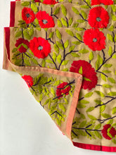 Load image into Gallery viewer, Beige x Red Mini Georgette Neck Scarf / Wrap