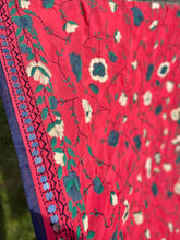 Load image into Gallery viewer, Mellow Red x Grey Large Handmade Georgette Wrap / Throw