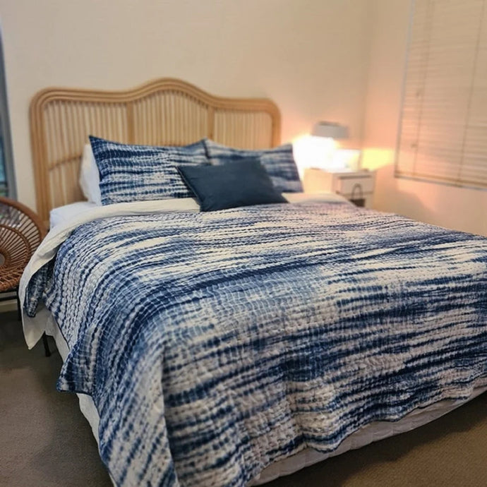 Indigo Shibori Kantha Quilt | Lightweight Cotton