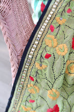 Load image into Gallery viewer, Light Green x Pink Large Handmade Georgette Wrap / Throw