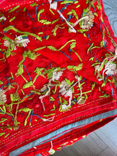 Load image into Gallery viewer, Red x Green Large Handmade Georgette Wrap / Throw