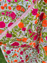 Load image into Gallery viewer, Pearl White x Pink Large Handmade Chanderi Silk Wrap / Throw