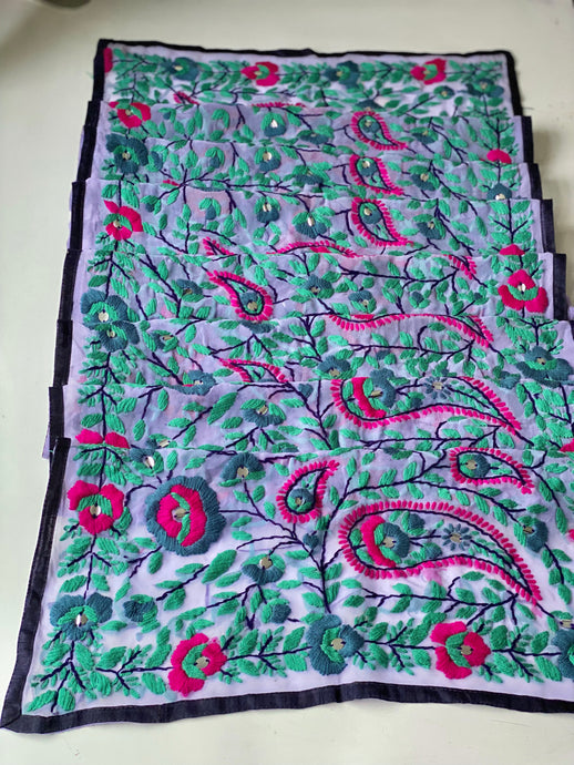 Teal x Pink Mini Georgette Neck Scarf / Wrap