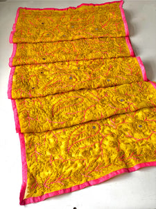 Yellow x Pink Mini Georgette Neck Scarf / Wrap