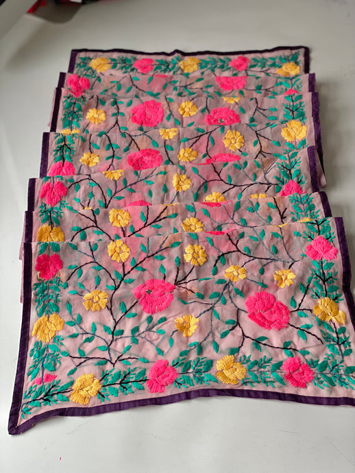 Pink x Yellow Mini Georgette Neck Scarf / Wrap