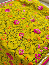 Load image into Gallery viewer, Yellow x Green Handmade Georgette Wrap / Throw