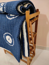 Load image into Gallery viewer, Indigo Shibori Kantha Quilt | Lightweight Cotton