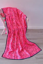Load image into Gallery viewer, Neon Pink Large Handmade Chanderi Silk Wrap / Throw