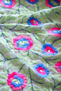 Off White x Aqua Large Handmade Georgette Wrap / Throw