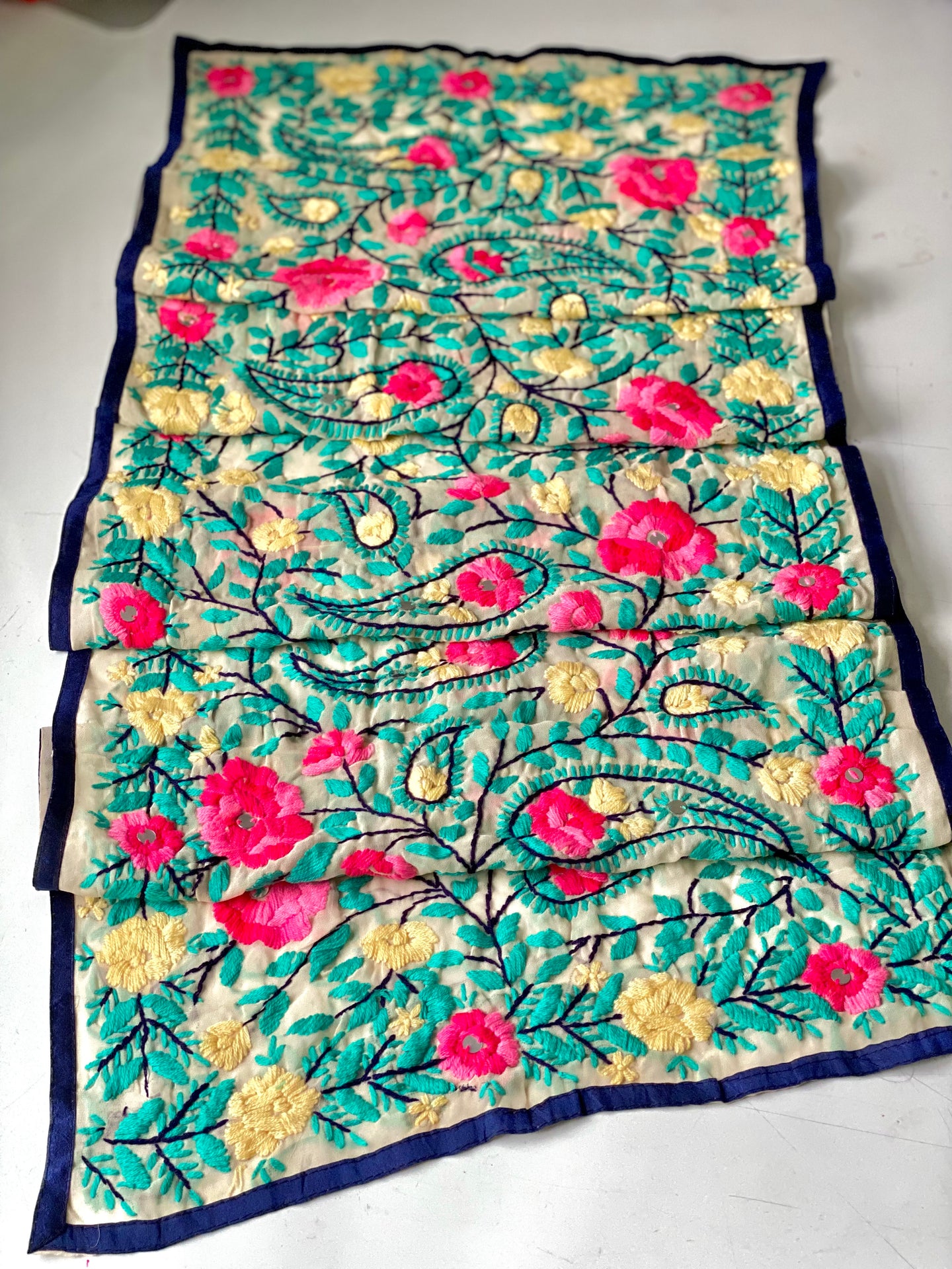 Teal x Pink Mini Georgette Neck Scarf / Wrap