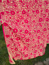 Load image into Gallery viewer, Cream x Fuchsia Pink Large Handmade Georgette Wrap / Throw