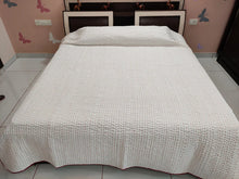 Load image into Gallery viewer, White Kantha Quilt with Red Edging | Lightweight Cotton