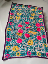 Load image into Gallery viewer, Pink x Teal Mini Georgette Neck Scarf / Wrap