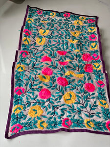 Pink x Teal Mini Georgette Neck Scarf / Wrap