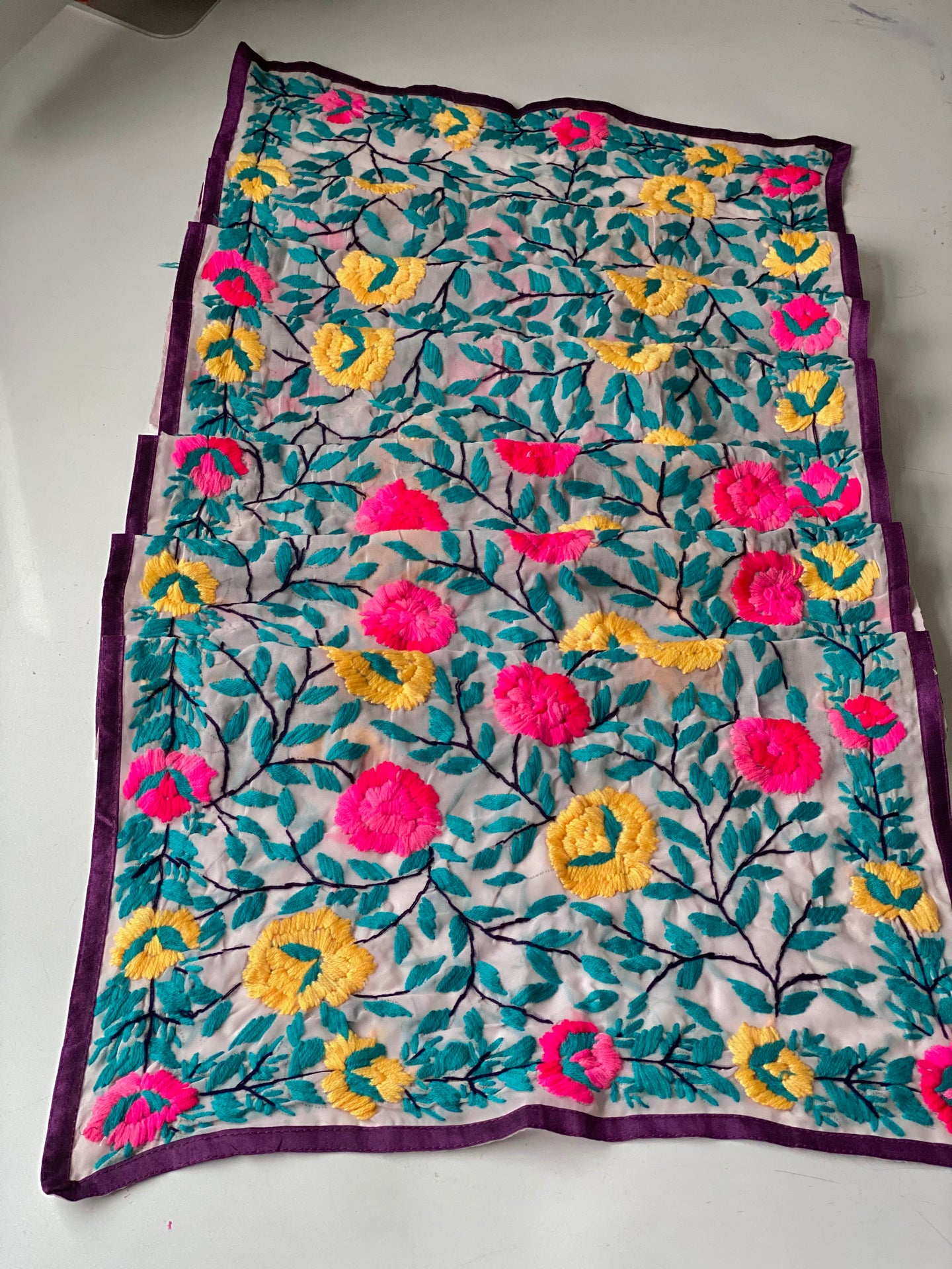 Pink x Teal Mini Georgette Neck Scarf / Wrap