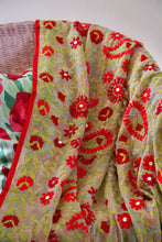 Load image into Gallery viewer, Beige x Red Large Handmade Georgette Wrap / Throw