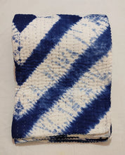 Load image into Gallery viewer, Indigo Shibori Kantha Quilt | Lightweight Cotton