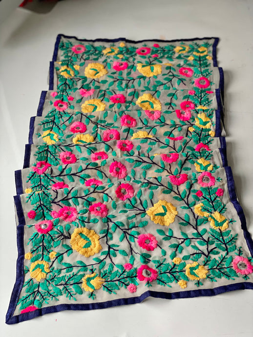 Pink x Teal Mini Georgette Neck Scarf / Wrap