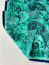 Load image into Gallery viewer, Teal x Grey Mini Georgette Neck Scarf / Wrap