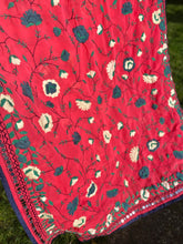Load image into Gallery viewer, Mellow Red x Grey Large Handmade Georgette Wrap / Throw