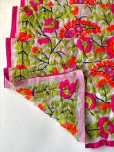 Load image into Gallery viewer, Pink x Green Mini Georgette Neck Scarf / Wrap