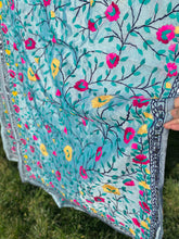 Load image into Gallery viewer, Blue x Teal Large Handmade Chanderi Silk Wrap / Throw