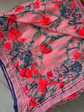 Load image into Gallery viewer, Pink x Teal Large Handmade Georgette Wrap / Throw
