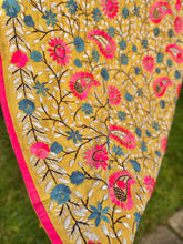 Load image into Gallery viewer, Light Amber Large Handmade Chanderi Silk Wrap / Throw