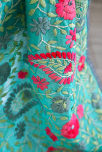 Load image into Gallery viewer, Light Teal x Aqua Large Handmade Chanderi Silk Wrap / Throw