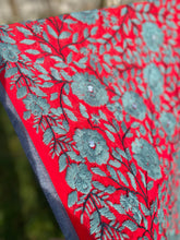 Load image into Gallery viewer, Rust Red x Grey Large Handmade Georgette Wrap / Throw