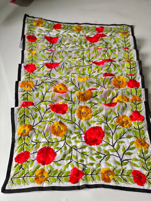White x Red Mini Georgette Neck Scarf / Wrap