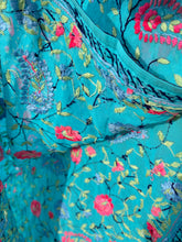 Load image into Gallery viewer, Blue x Light Green Large Handmade Georgette Wrap / Throw