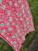 Load image into Gallery viewer, Rust Red x Grey Large Handmade Georgette Wrap / Throw
