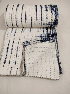 Indigo Shibori Kantha Quilt | Lightweight Cotton