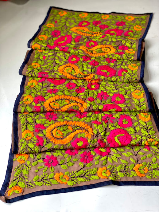 Almond x Orange Mini Georgette Neck Scarf / Wrap