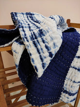 Load image into Gallery viewer, Indigo Shibori Kantha Quilt | Lightweight Cotton