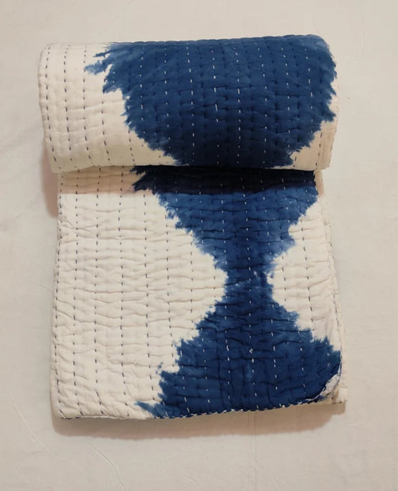 Indigo Shibori Kantha Quilt | Lightweight Cotton
