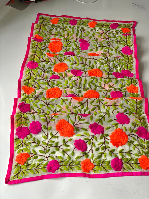 Pink x Orange Mini Georgette Neck Scarf / Wrap