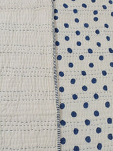Load image into Gallery viewer, Blue Polka Dot Kantha Quilt | Lightweight Cotton