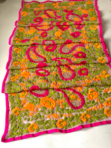 Orange x Green Mini Georgette Neck Scarf / Wrap