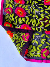 Load image into Gallery viewer, Black x Pink Mini Georgette Neck Scarf / Wrap