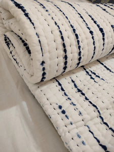 Indigo Shibori Kantha Quilt | Lightweight Cotton
