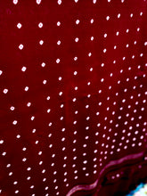 Load image into Gallery viewer, Merino Wool Bandhani Shawl Red